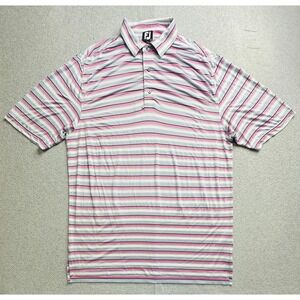 FootJoy Golf Polo Shirt Mens Large Performance Stretch Short Sleeve Striped